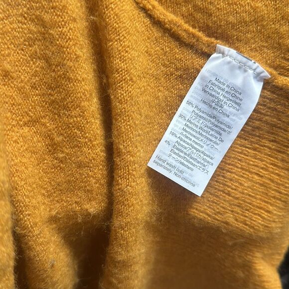 MADEWELL Mustard Yellow Merino Wool Blend Open Front Cardigan - Picture 5 of 5